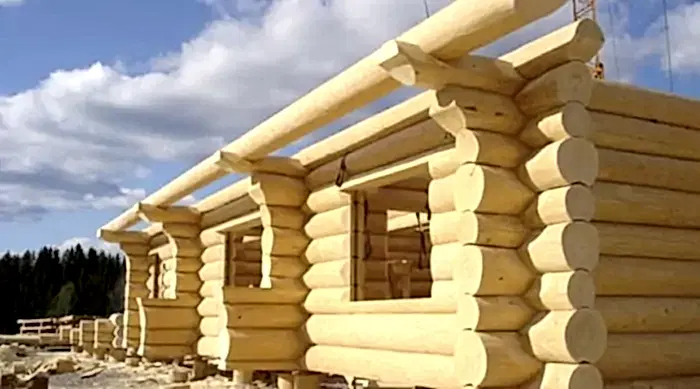 Сруб дома из бревна рубленого в Алматы