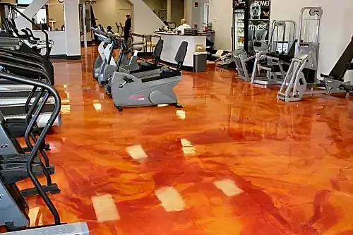 Наливной декоративный пол для спортивных залов.