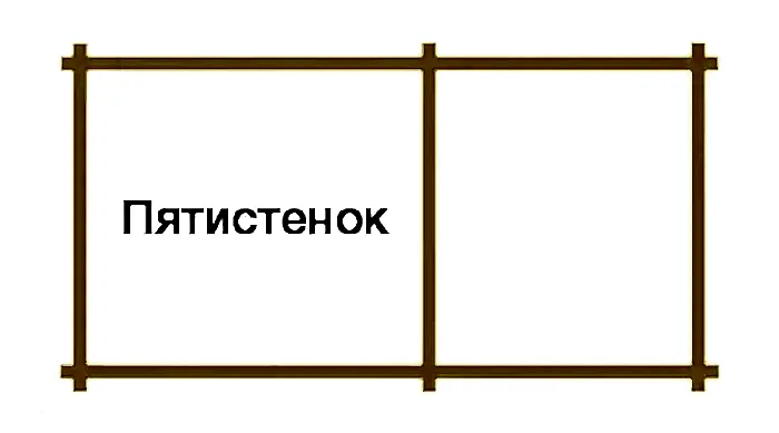 Сруб дома из бруса в Алматы - пятистенок